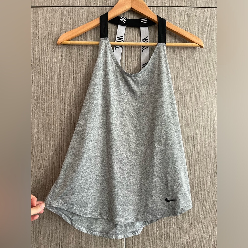 Nike Women's Grey Tank Top with elastic straps